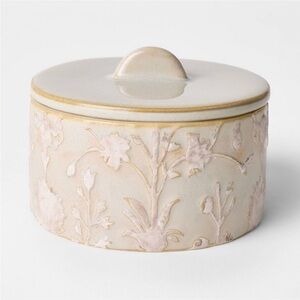 5" Floral Ceramic Canister Off-White - Threshold designed with Studio McGee